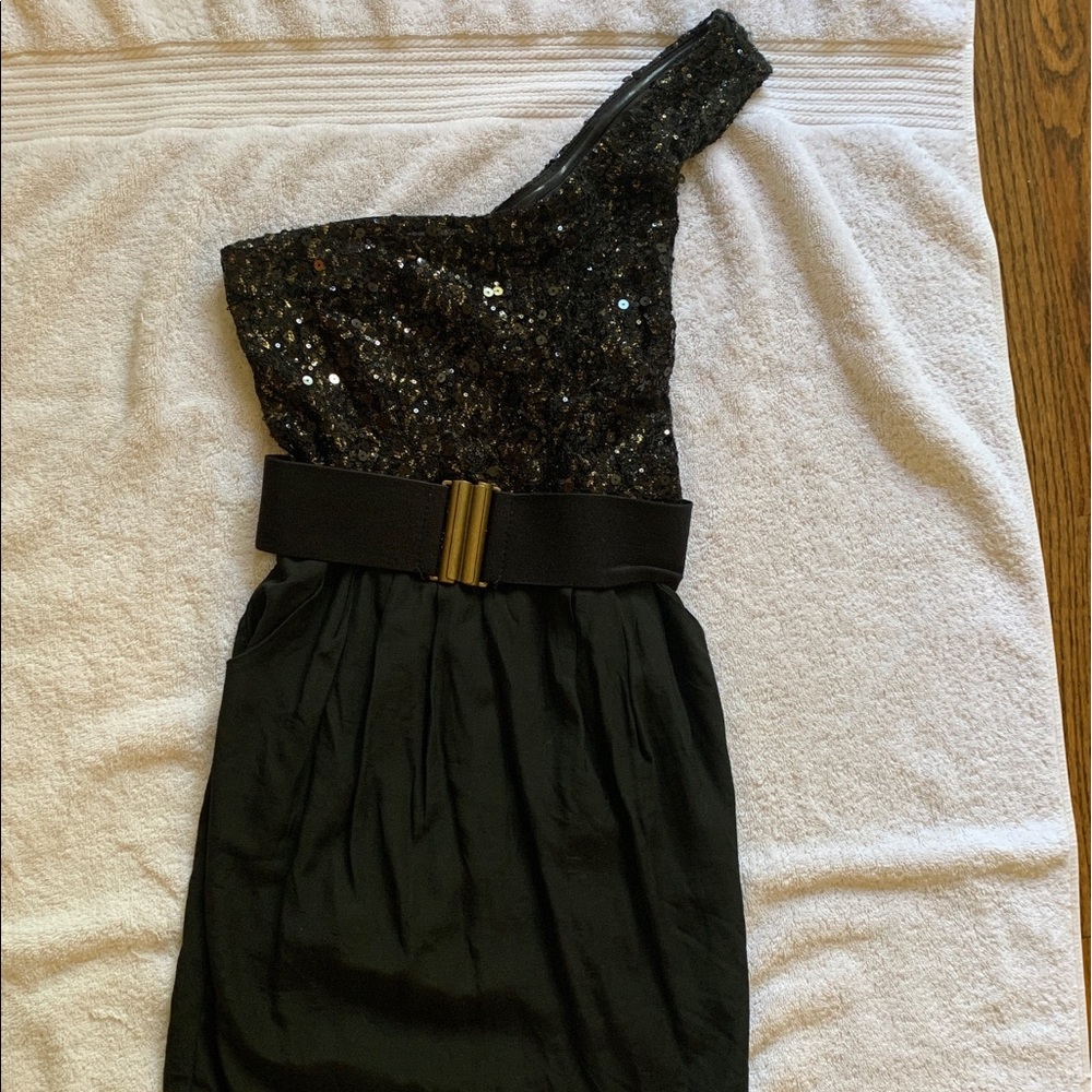 Black one shoulder dress